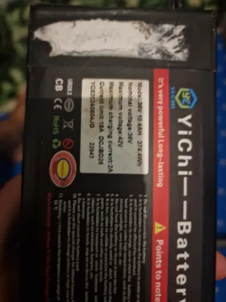 Batería Yichi 36V 10.4Ah
