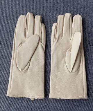 Guantes vintage beige con lazo