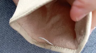 Guantes vintage beige con lazo