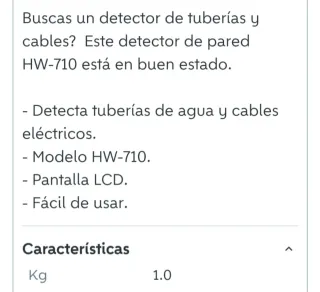Detector HW-710 cables y tuberías