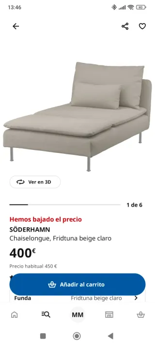 Chaiselongue Söderhamn Ikea