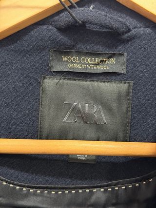 Bomber Zara Lana Azul Marino Talla XS