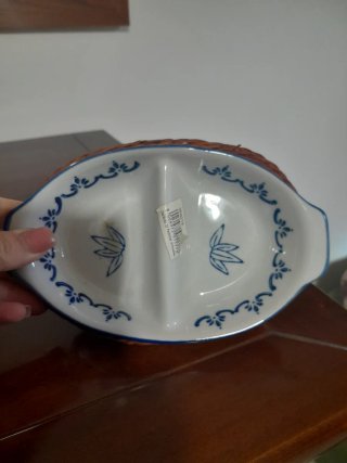 Porta antipasti in ceramica e vimini