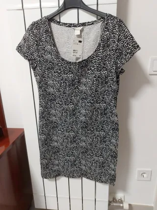 Vestido manga corta estampado