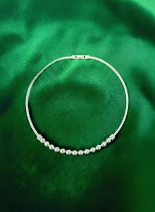 PRECIOSA Gargantilla Plata Swarovski 13 piedras.