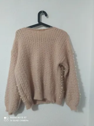 Jersey perlado beige talla única