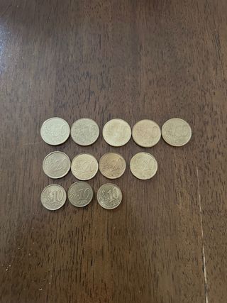 Lote de monedas de 10, 20 y 50 céntimos