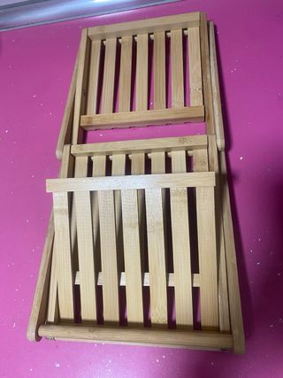 Mini estantería plegable bambú 3 estantes