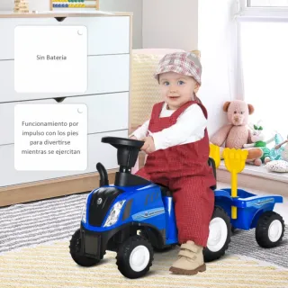 Tractor infantil azul sin pedales