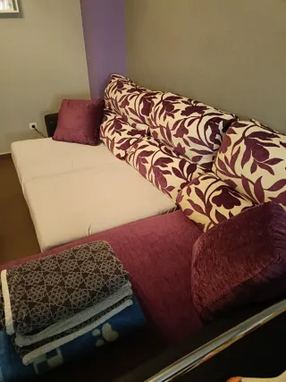 Sofá Chaiselongue 3 Plazas Negro/morado