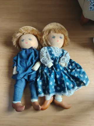 Muñecos vintage de tela