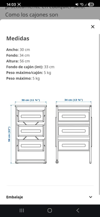 Cajonera Lennart Metálica Blanca de Ikea
