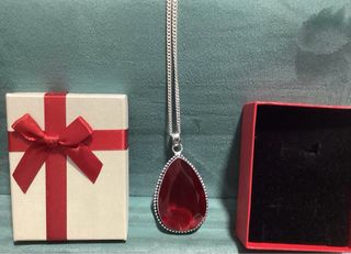 Colgante Granate Grande Plata