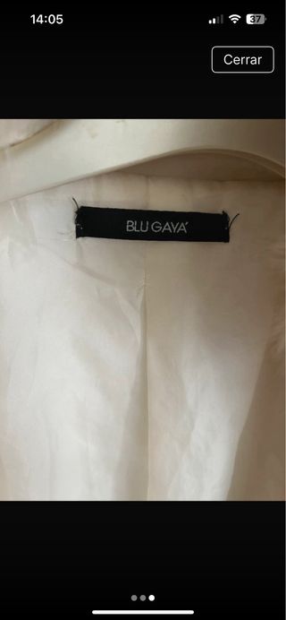 Parka Blu Gaya cuello zorro beige