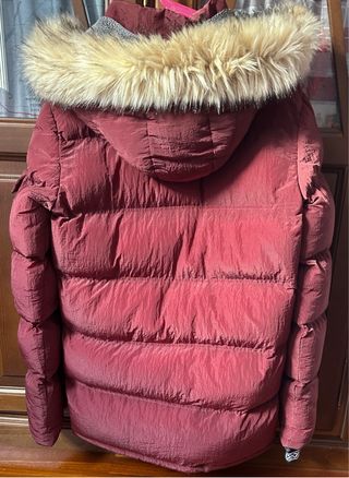 Chaqueta SikSilk burdeos con capucha pelo Talla XS