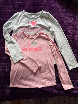 2 Camisetas Manga Larga 11-12 Años