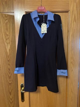 Vestido azul marino camaleónica