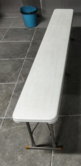 Banco Plegable Blanco Metal y Plástico