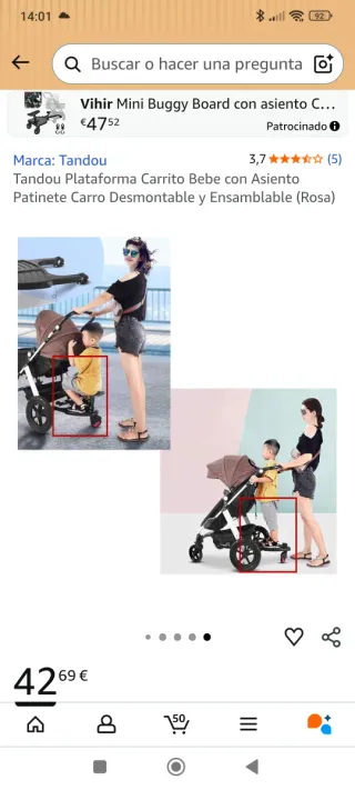 Patinete para carrito de bebé