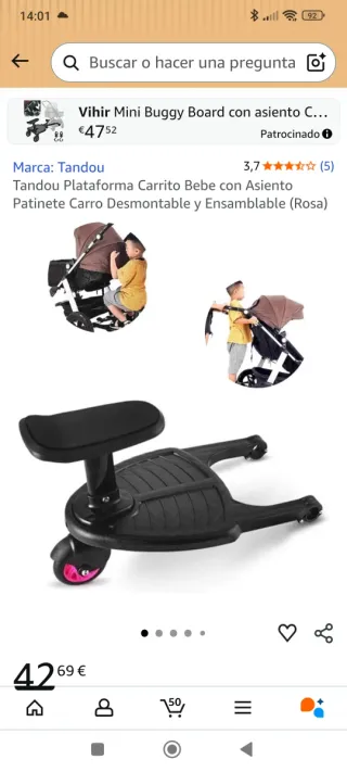 Patinete para carrito de bebé
