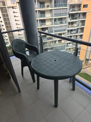 Mesa y Silla Jardín Plástico Verde