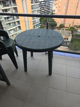 Mesa y Silla Jardín Plástico Verde