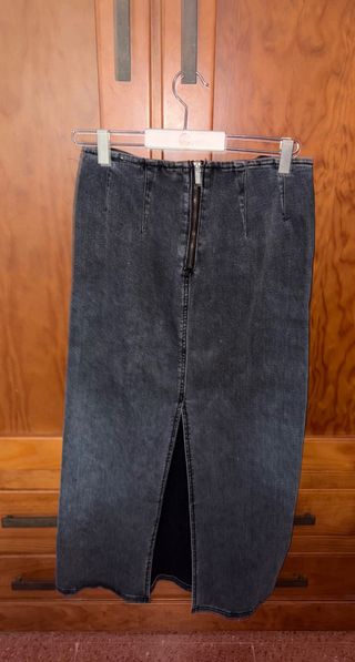 Falda vaquera larga negra Talla L