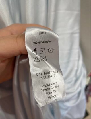 Vestido largo azul y blanco