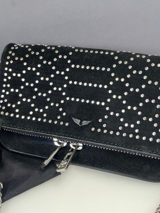 Bolso Zadig & Voltaire Rock Nano Suede Studs Negro