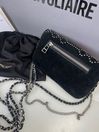 Bolso Zadig & Voltaire Rock Nano Suede Studs Negro