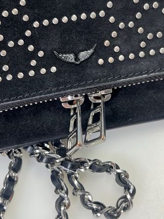 Bolso Zadig & Voltaire Rock Nano Suede Studs Negro