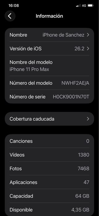 iPhone 11 Pro Max 64GB Gris Espacial