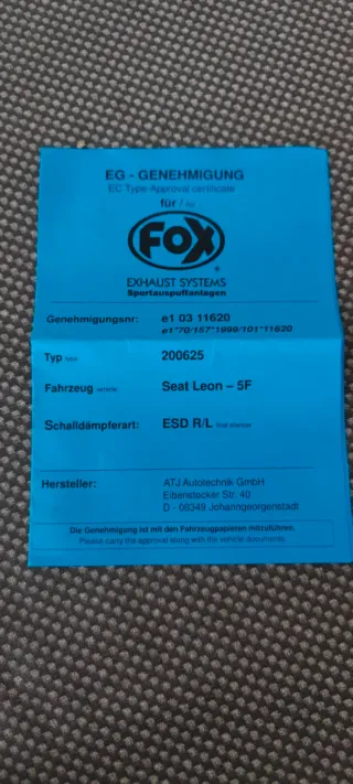 Linea escape FOX León Cupra 300