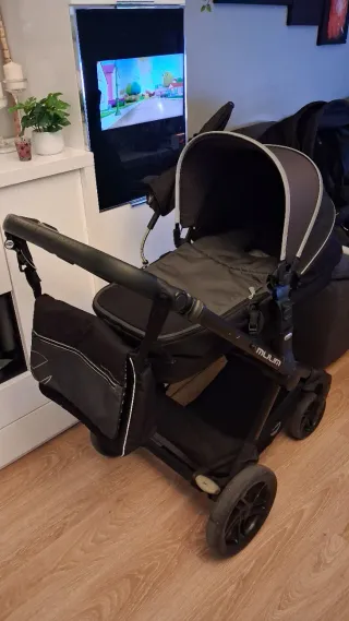 Carrito Jané Muum 3 piezas negro y gris completo