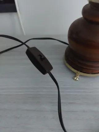 Lampada vintage legno e vetro