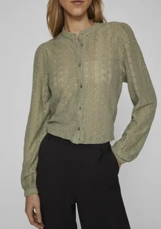 Blusa Vila verde encaje talla XXL. Nueva