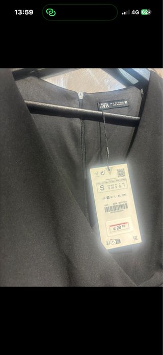 Vestido Zara Negro Talla s