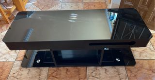 Tavolo TV moderno in vetro e acciaio inossidabile