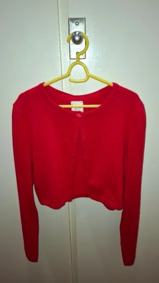 Vestido niña ceremonia fiesta blancorojo.10-12 año