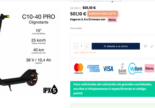 Patinete Eléctrico Wispeed C10-55 MAX nuevo