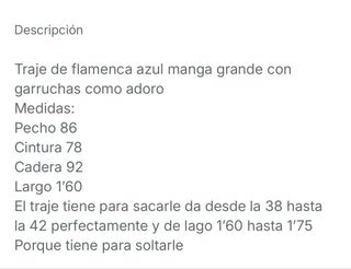 Traje de flamenca azul con lunares blancos