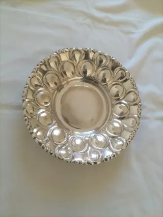 Vajilla antigua fuente servir plata alpaca vintage