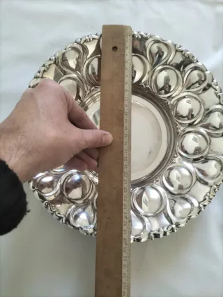 Vajilla antigua fuente servir plata alpaca vintage