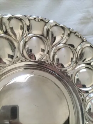 Vajilla antigua fuente servir plata alpaca vintage