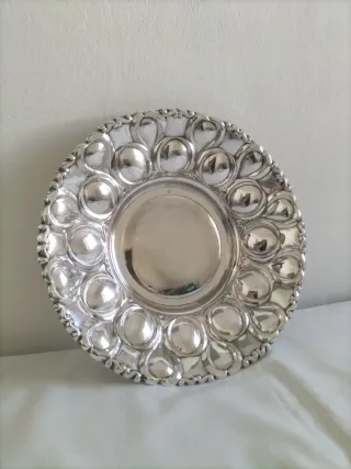 Vajilla antigua fuente servir plata alpaca vintage