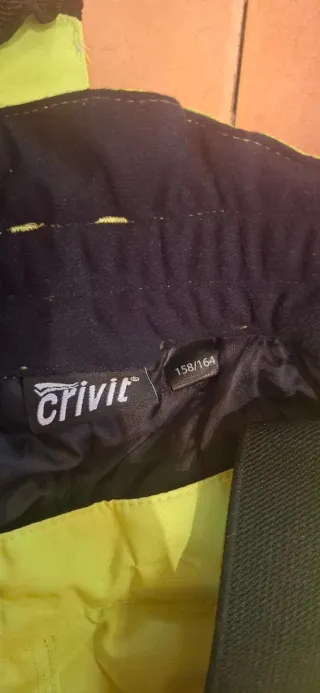 Pantalón de esquí verde neón con tirantes