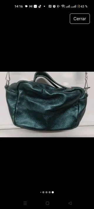 Bolso Bimba y Lola cuero verde original