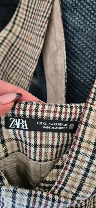 Vestito salopette Zara plaid XS