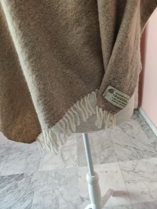 Poncho lana niño beige