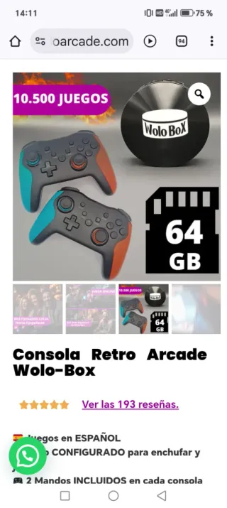 Videoconsola Wololo Arcade y android tv